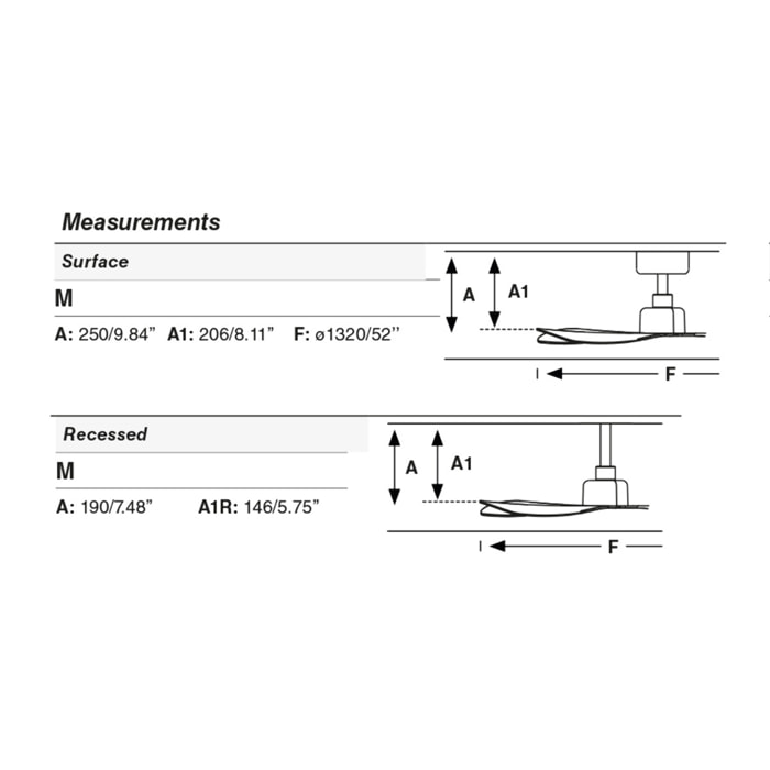ROCKER RECESSED L Ventilateur noir/noyer