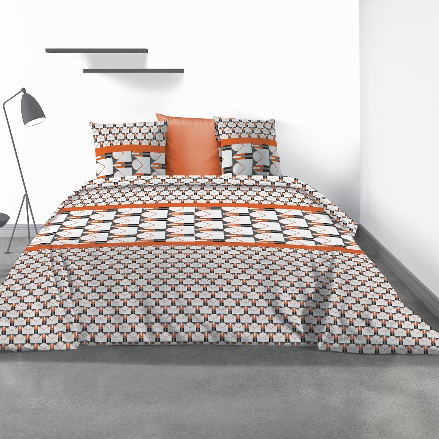 Parure Housse De Couette 3pcs avec Taies oreiller 100%microfibre 60gsm Arrow