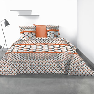 Parure Housse De Couette 3pcs avec Taies oreiller 100%microfibre 60gsm Arrow