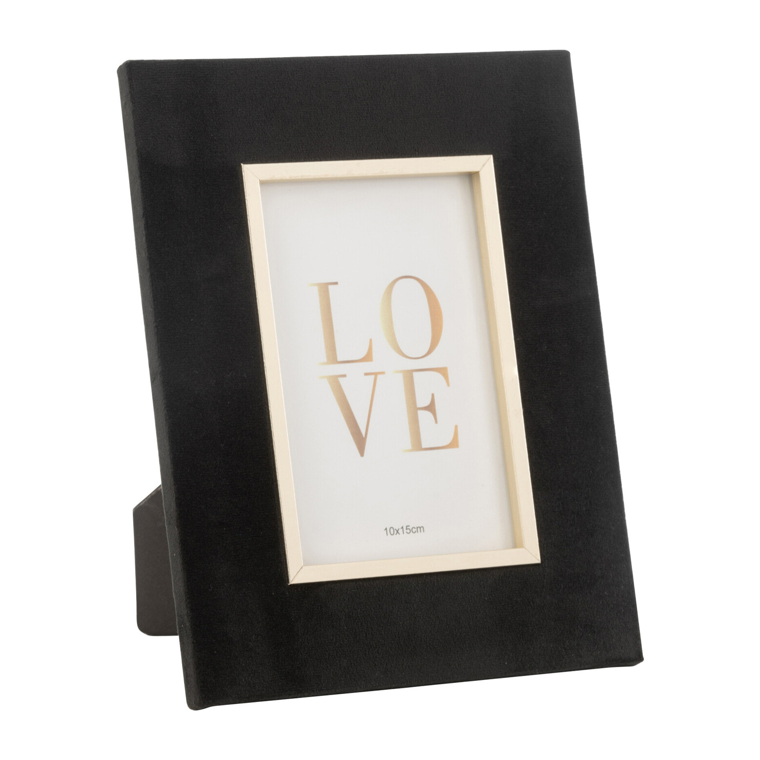 J-Line cadre photo Dita - velours - noir/or - small