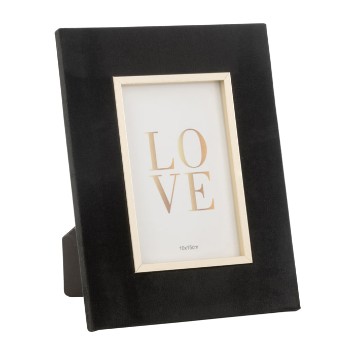 J-Line cadre photo Dita - velours - noir/or - small