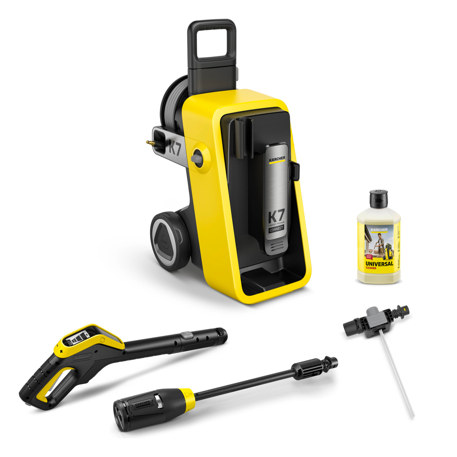 Nettoyeur haute pression KARCHER K7 Comfort Premium Connect - 180 bars - 600L/h - Flexible anti vrille - enrouleur
