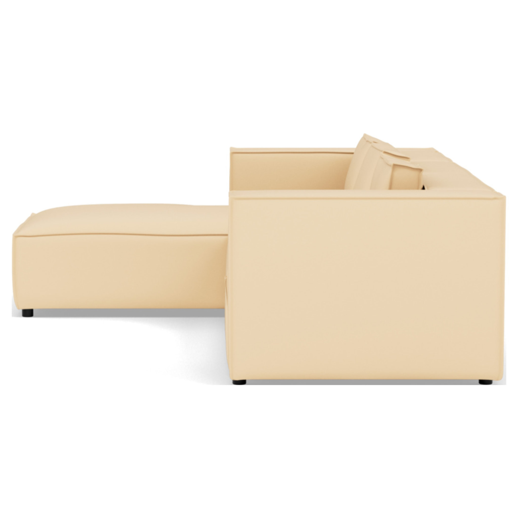 Stella - canapé d'angle gauche 4 places en simili - Beige