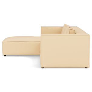 Stella - canapé d'angle gauche 4 places en simili - Beige