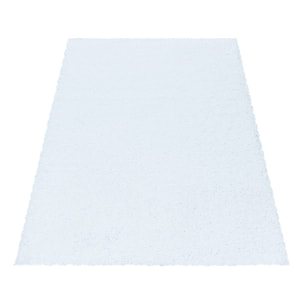 SYDNEY - Tapis shaggy uni à poils longs blanc - SYD3000BLA