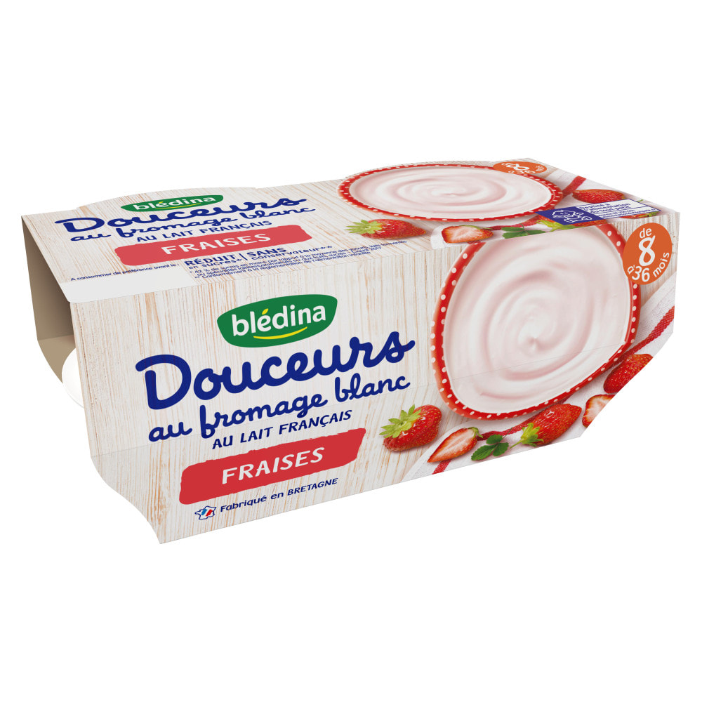 24 Desserts Fraise 6x(4x100g) - Douceurs au fromage blanc Dès 8 Mois