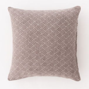 Housse de coussin en coton tissé taupe 50x50 cm