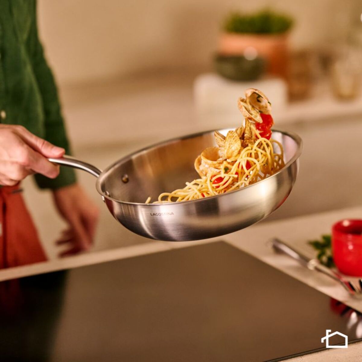 Wok LAGOSTINA Saltapasta Amore Mio 26 cm + Cuillère