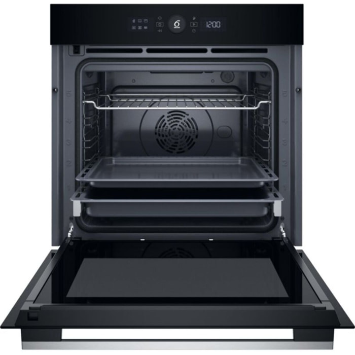 Four encastrable fonction vapeur WHIRLPOOL WOI5S8PM1SXAF - Pyrolyse - Chaleur tournante - Vapeur - Porte froide - Rails télescopiques