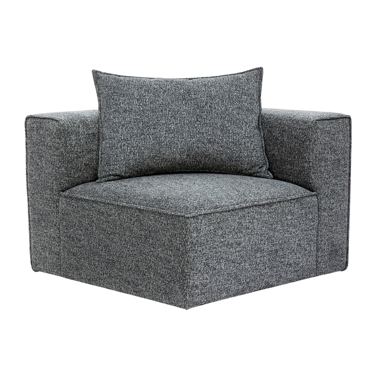 Module d'angle droit pour canapé en tissu chiné gris foncé KERRY
