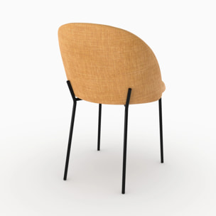 Lot de 2 chaises en tissu texturé jaune moutarde - Karl