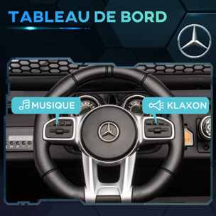 Voiture électrique 4x4 pour enfants de 3 à 8 ans 12 V Mercedes-Benz Unimog 2 moteurs avec télécommande, roues suspendues, klaxons, lumières, musique, noir