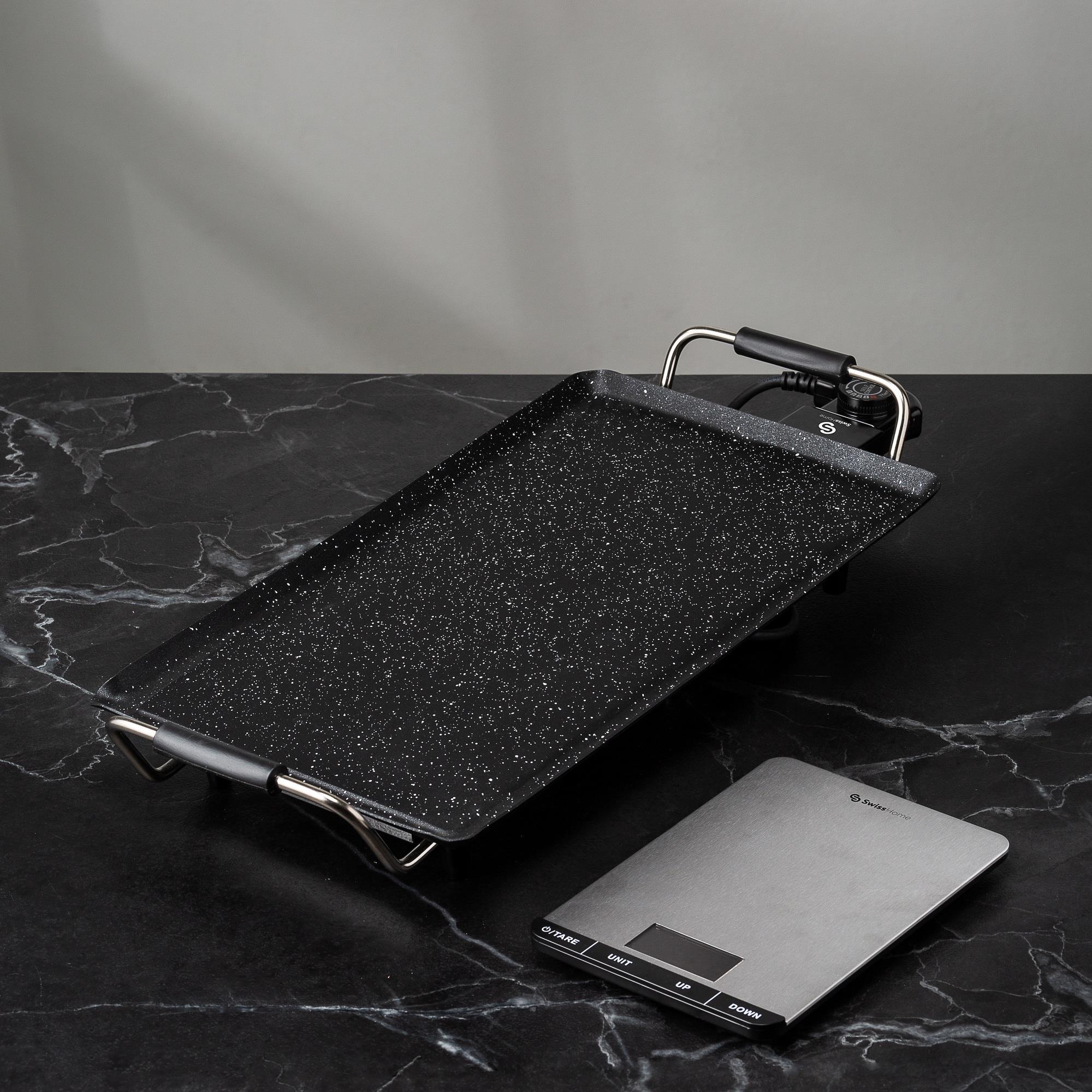 Báscula de cocina 23x15,8x2,2cm en Acero inoxidable color Negro SwissHome