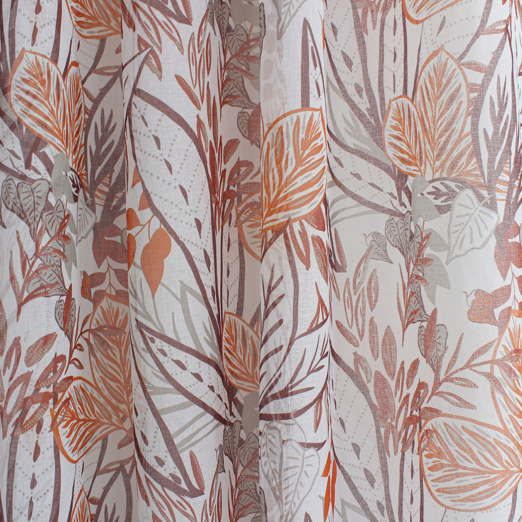 Voilage coloré motif exotique - Terracotta
