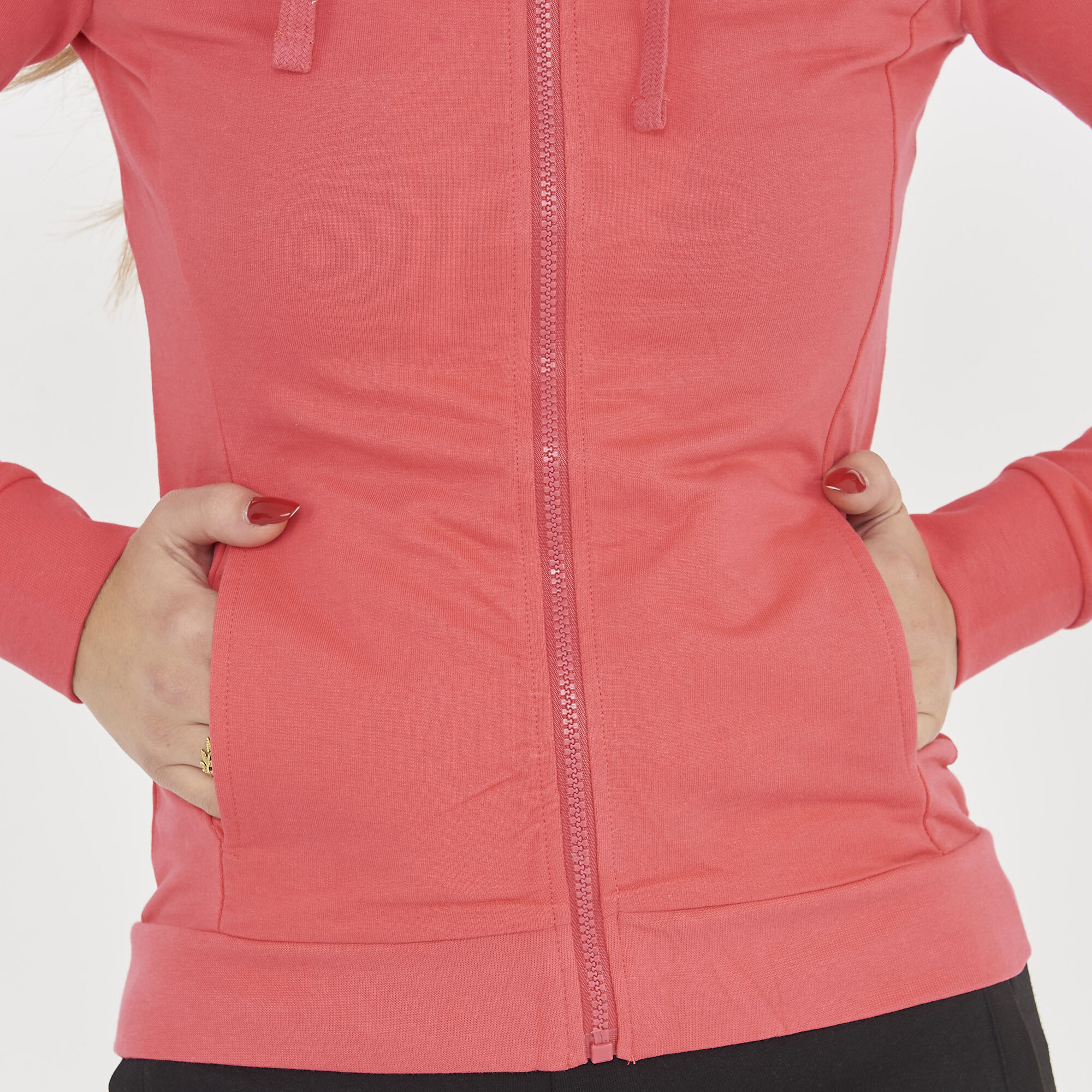 Felpa sportiva con zip DAIR amarena