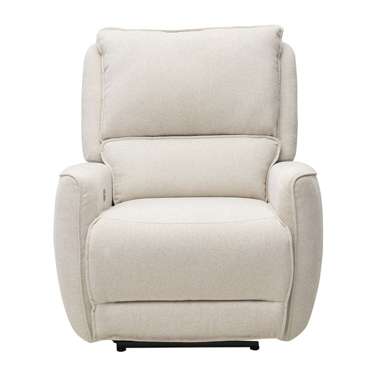 Fauteuil relax électrique en tissu effet velours texturé beige RACHEL