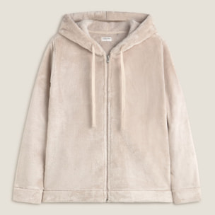 Chaqueta efecto pelo Este color marfil crudo