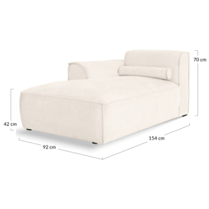 Felix - module d'assise méridienne gauche en tissu texturé - Gris foncé