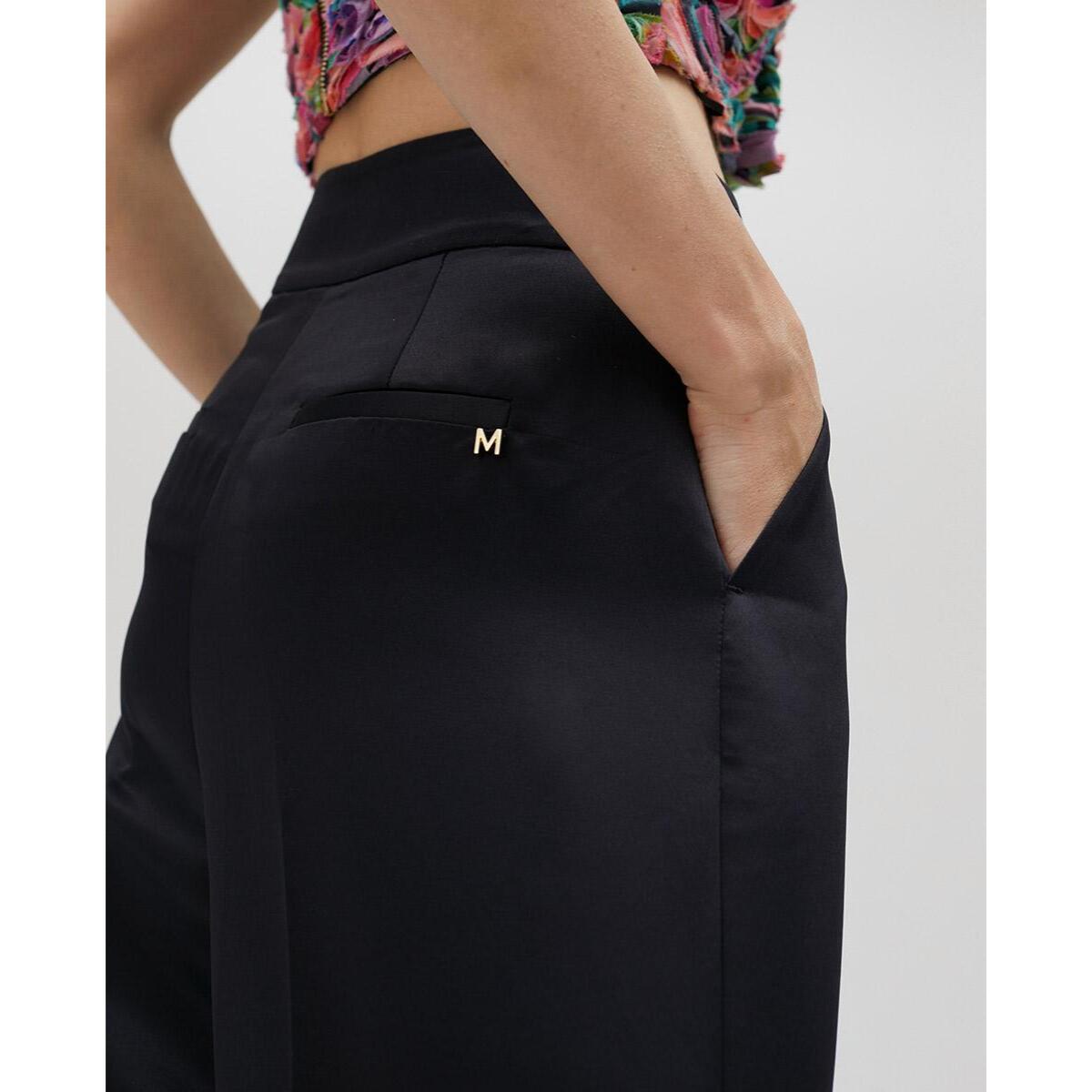 Pantaloni Palazzo Pieghe Satinati