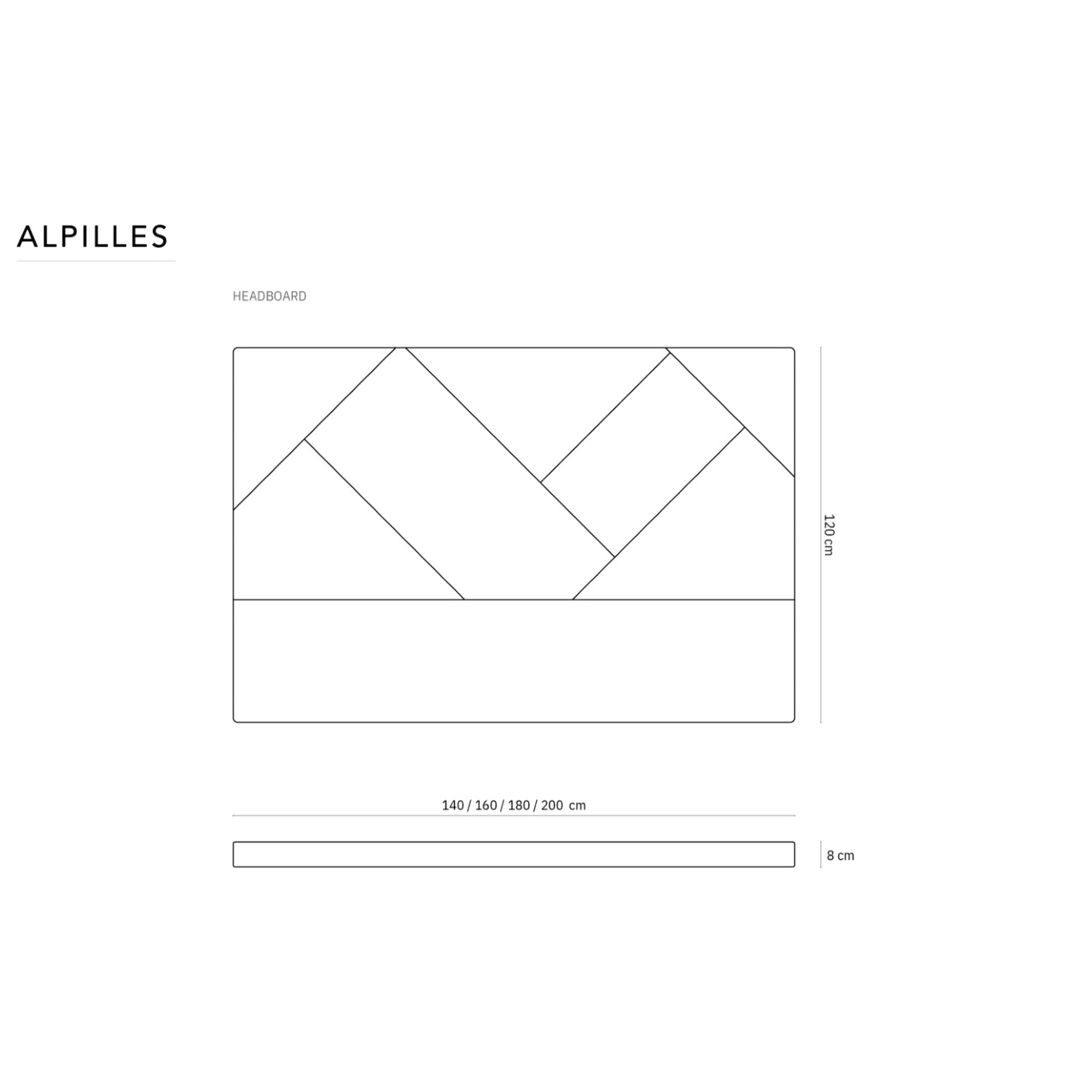 Tête de lit "Alpilles" 200x120cm en tissu structurel beige