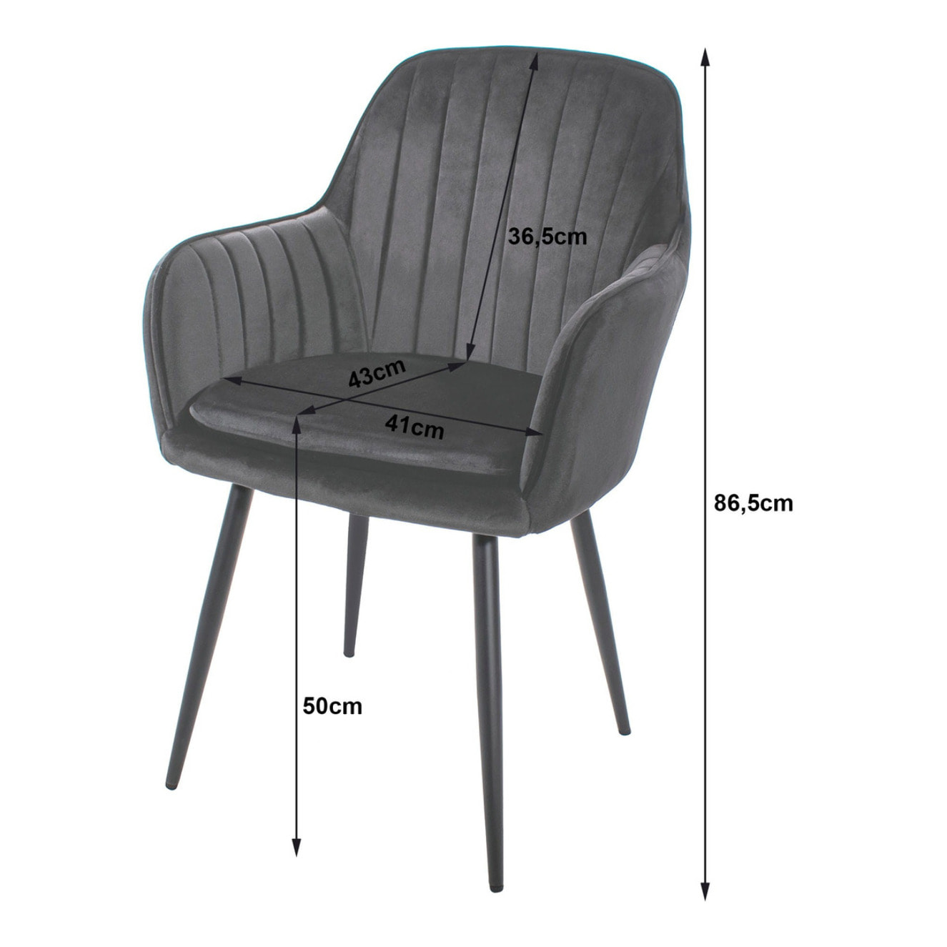 Sedia di design Lugo in velluto verde con gambe nere