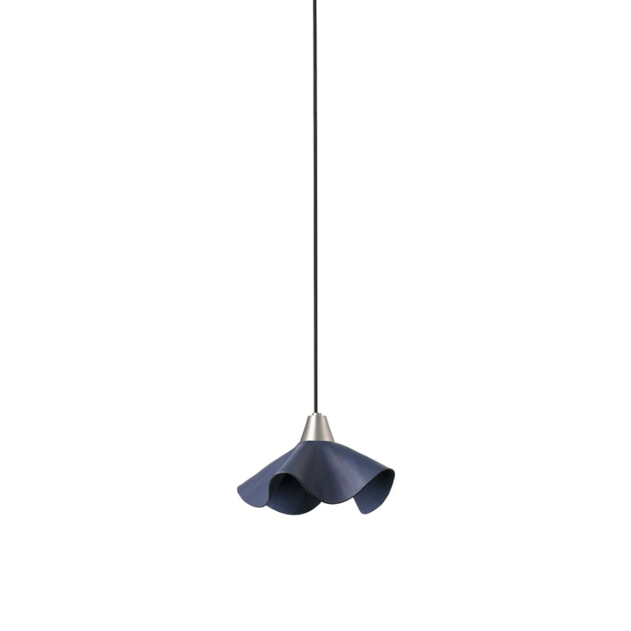 HELGA Colgante LED piel azul
