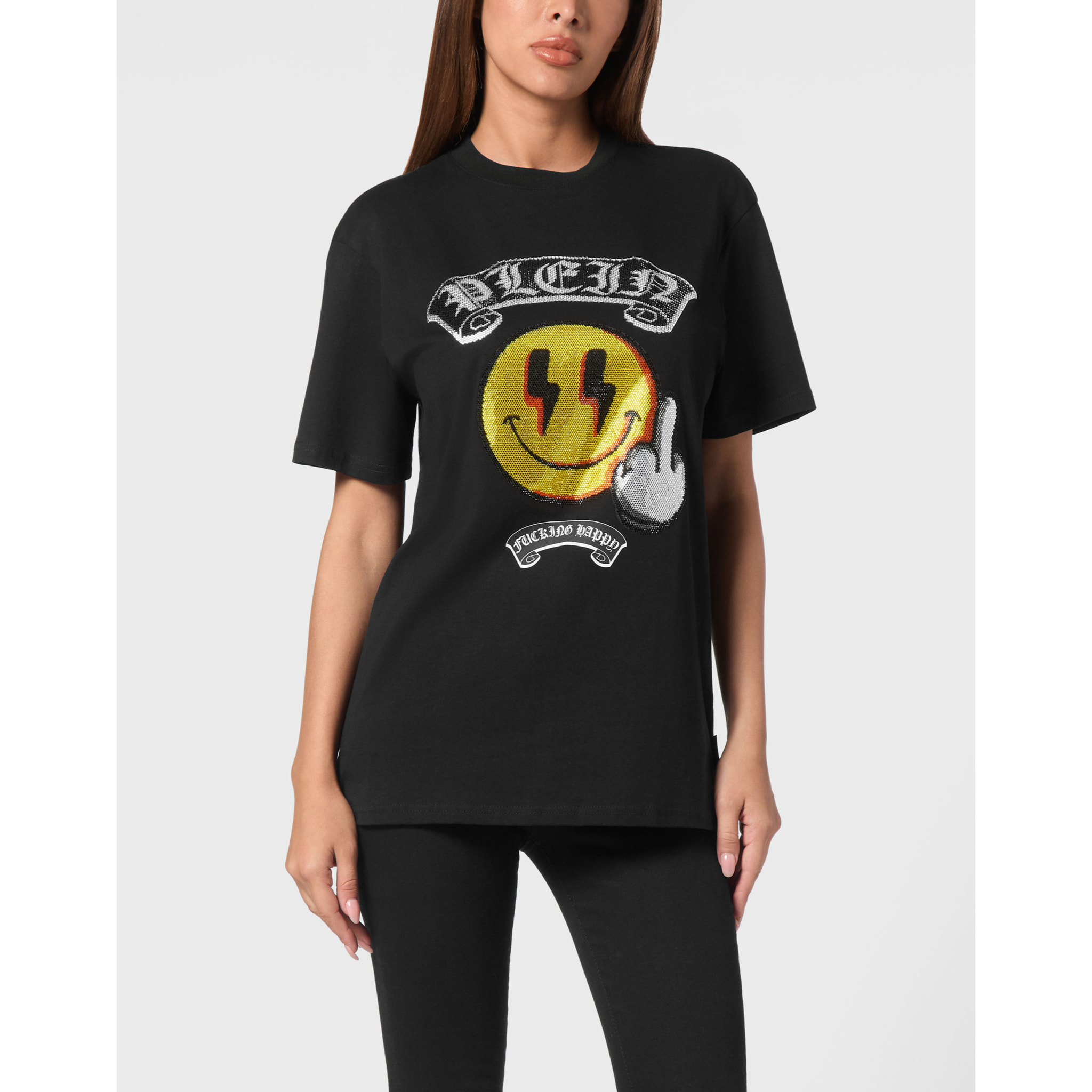PHILIPP PLEIN T-shirt vestibilità uomo SMILE