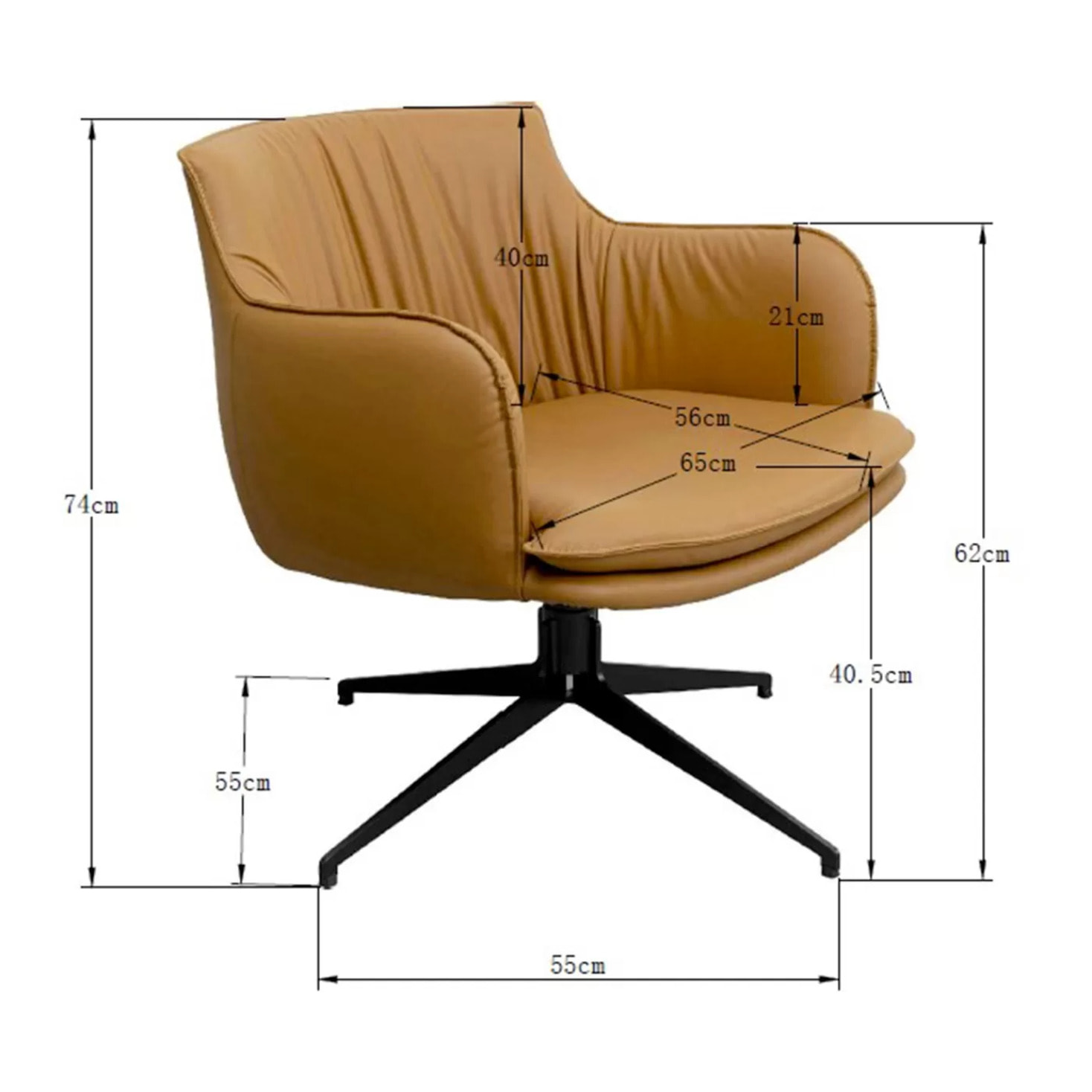 Fauteuil pivotant Bonnie marron Kare Design