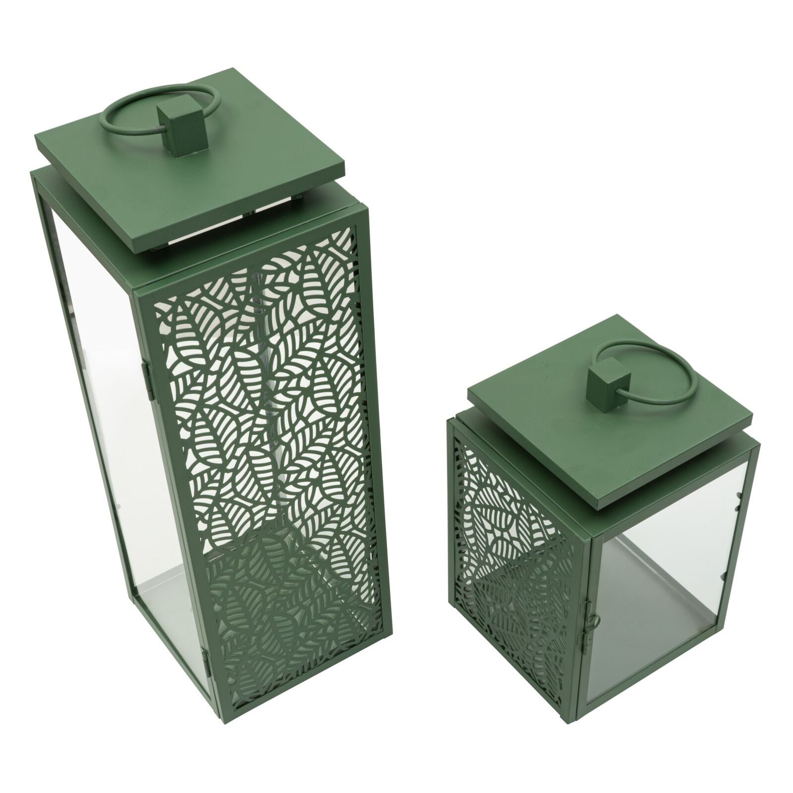 LANTERNE HALL COPPIA CM 15X14,5X41,5-15X14,5X24 (VETRO TEMPERATO)