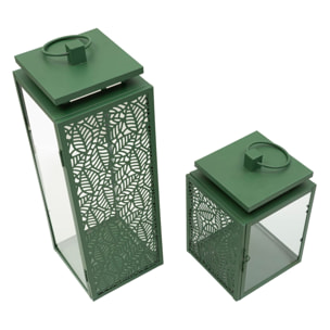 LANTERNE HALL COPPIA CM 15X14,5X41,5-15X14,5X24 (VETRO TEMPERATO)