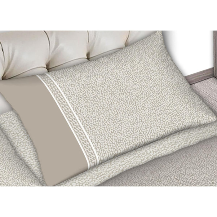 Completo Lenzuola 100% Cotone Borbonstyle Beige