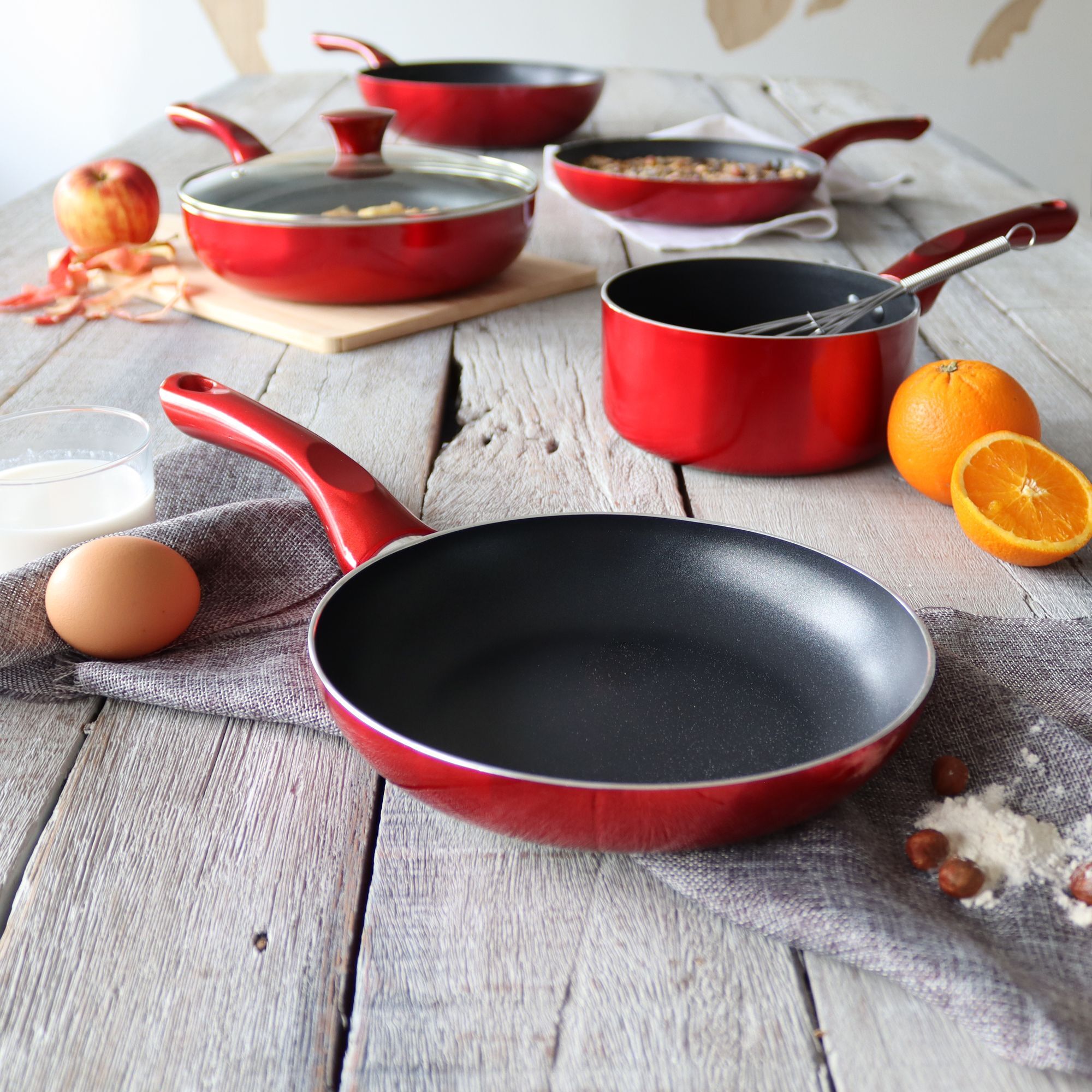 Poêle antiadhésive en aluminium 20cm  - tous feux CERISE