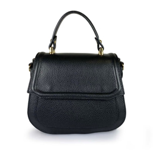 Borse Donna colore Nero-in pelle Made in Italy 21 X 20 X 10cm