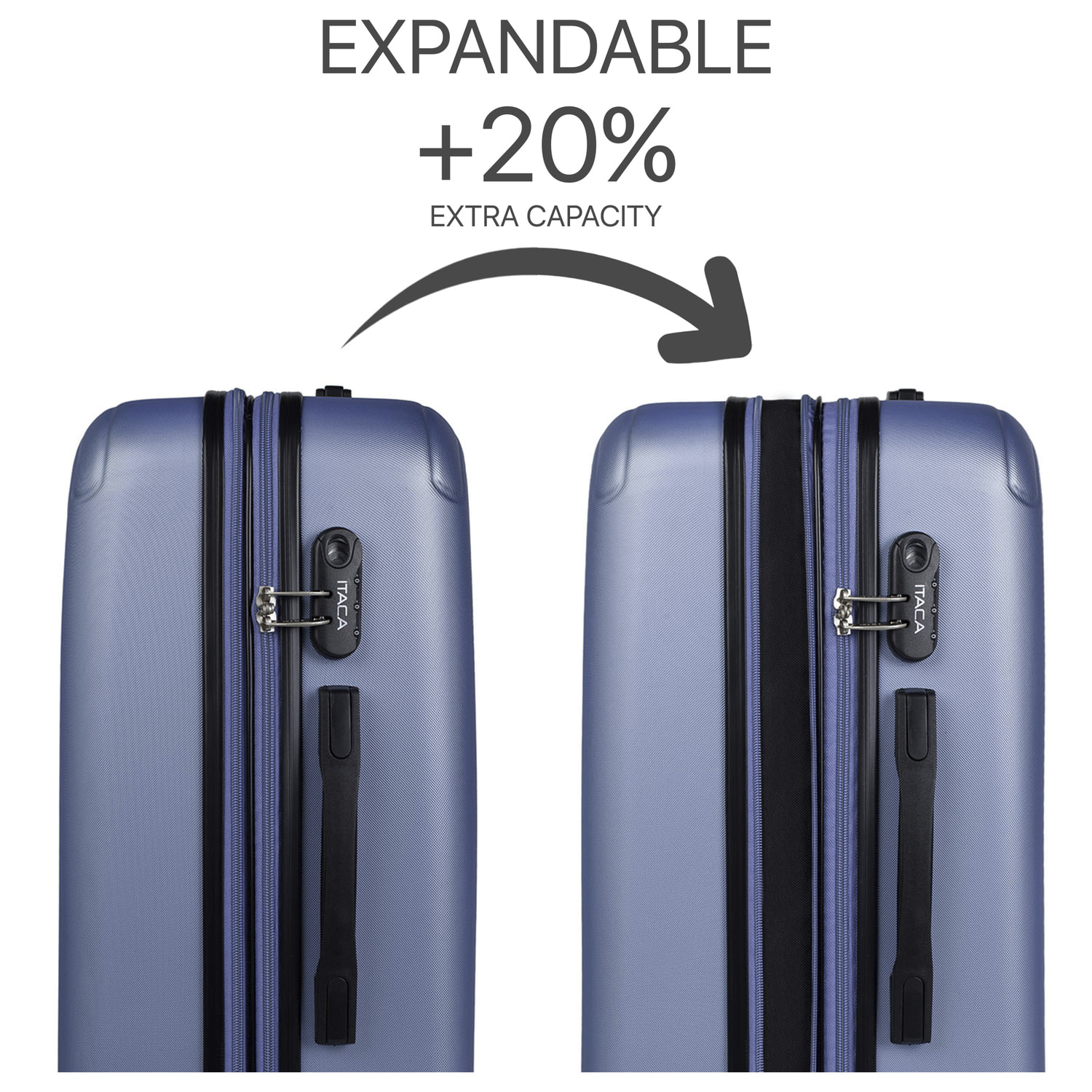 Juego De Maletas Rígidas Abs Itaca Sevron Azul Zafiro