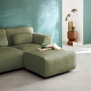 Pouf, repose-pieds pour canapé 2 places velours côtelé WALLAS