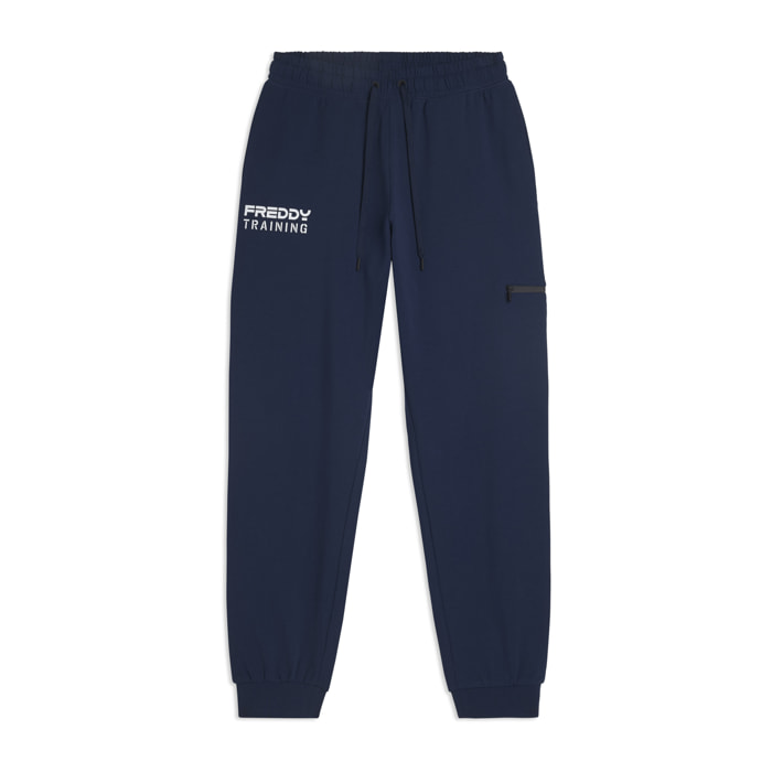 Pantaloni regular con tasca zip sulla gamba
