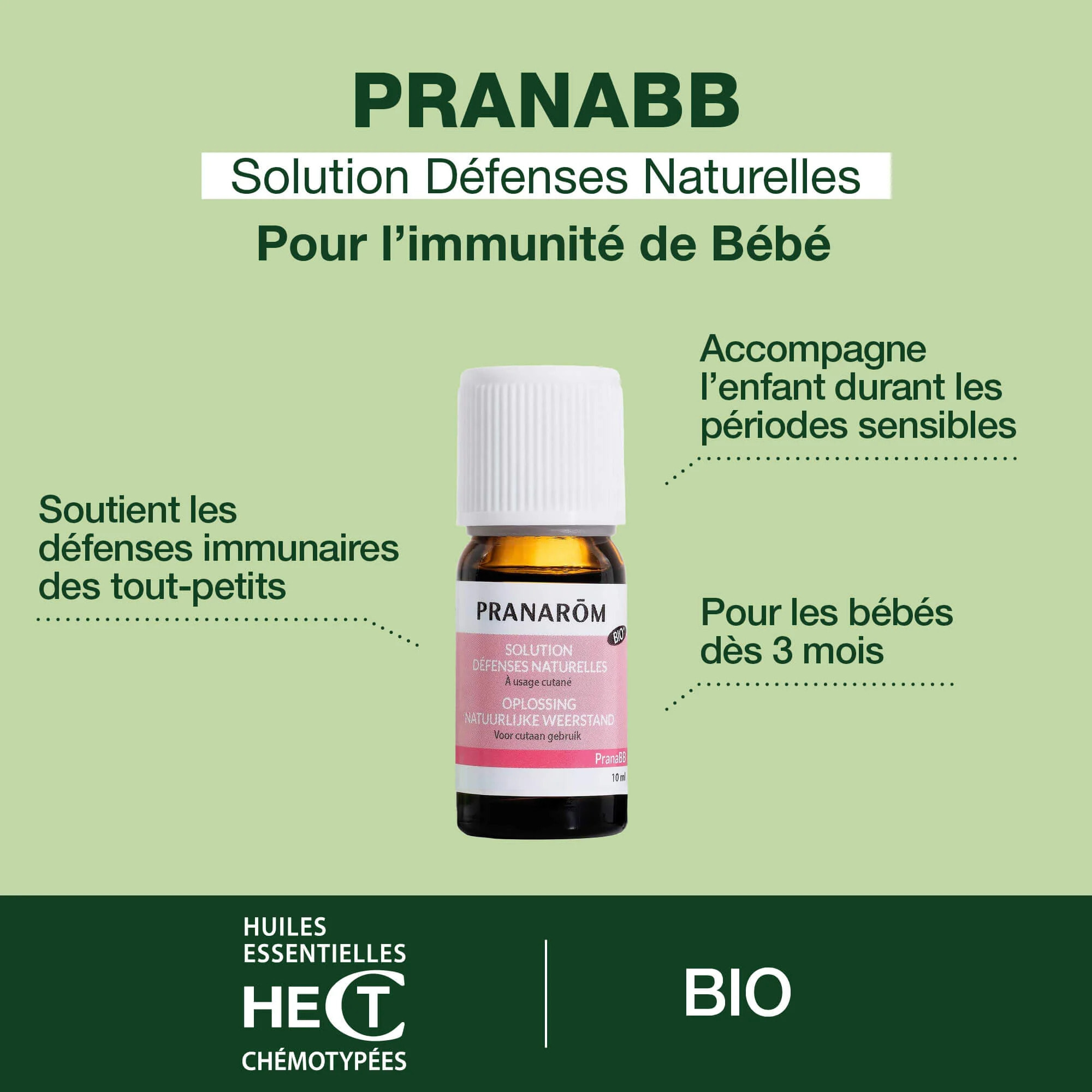 Pranarom - Solution défenses naturelles pour bébé - Bio - 10 ml