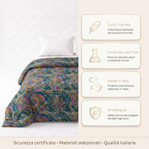 Piumino matrimoniale invernale anallergico 300 g/m², imbottitura ecologica soffice e calda, trapunta letto morbida e leggera, antiacaro e traspirante, lavabile in lavatrice, Made in Italy, comfort termico per notti fredde, dimensioni 260x260 cm