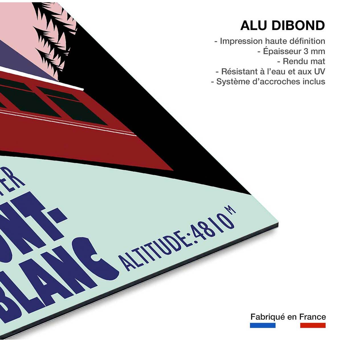 Tableau terminus chamonix 4810m Tableau alu Dibond