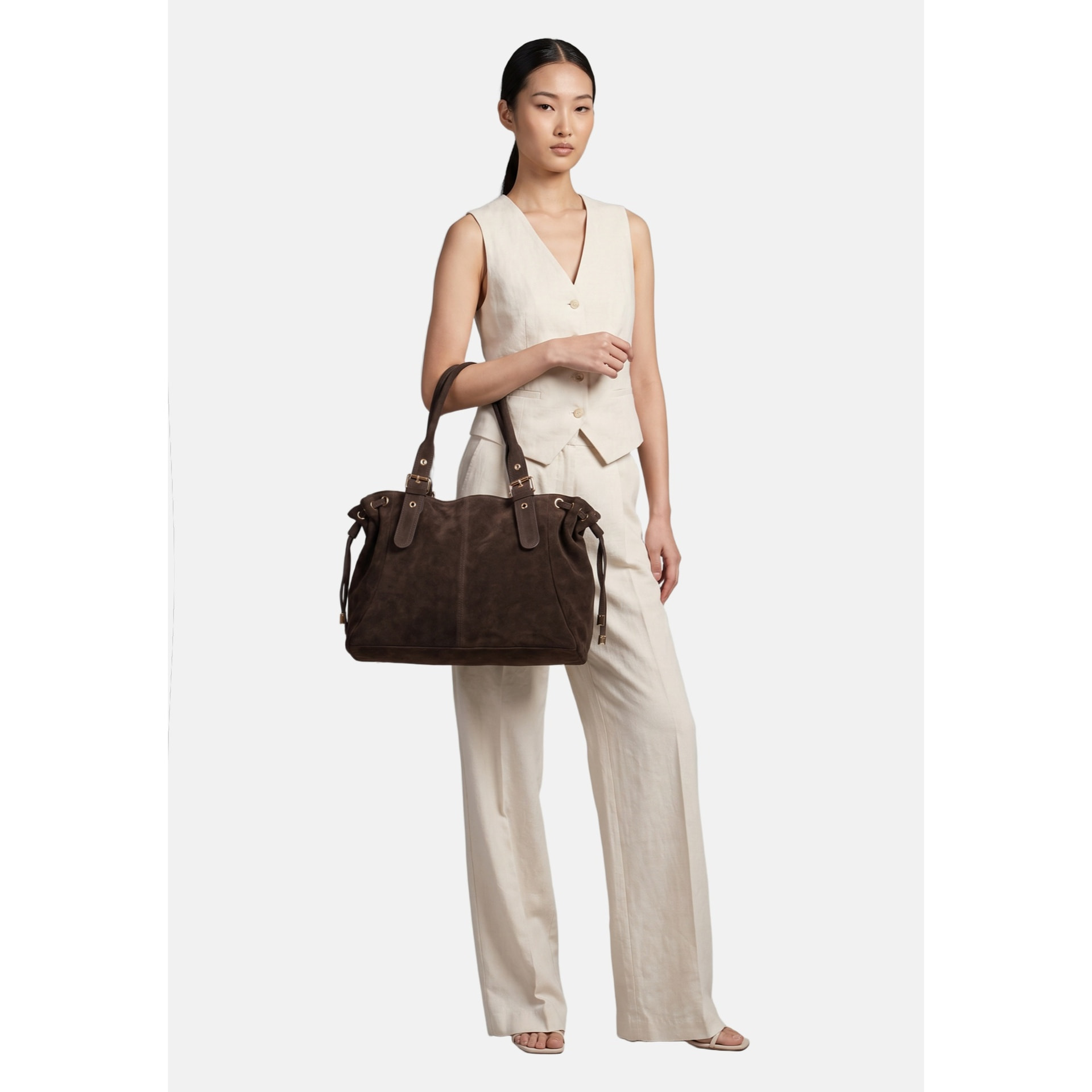Borsa a mano da donna Made in Italy - Modello Celeste Plus - 100% pelle - 20.0 x 28.5 x 41.0 cm