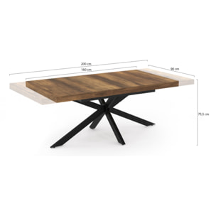 Table à manger extensible Spider 160-200cm avec rangement