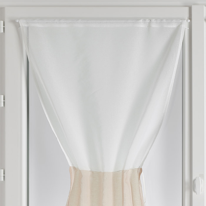 Paire de petits voilages bicolore - Beige