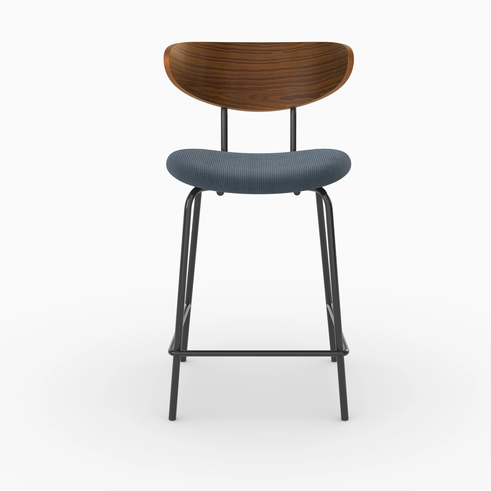 Lot de 2 chaises pour îlot central, velours côtelé bleu marine 64.5 cm - Jade