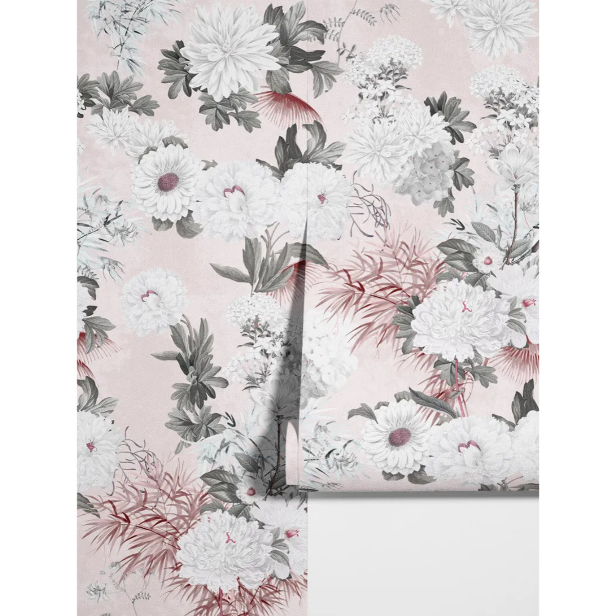 Carta da Parati Floreale Rosa Cipria