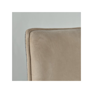 Chaise rotative 360° bicolore en velours et tissu & pieds en métal - 3 coloris - FLORENCE