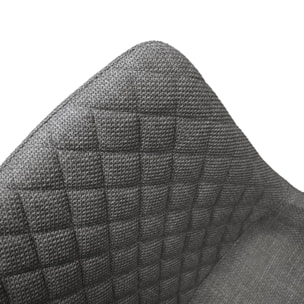 Set di 4 sedie VIENNA in tessuto grigio e gambe in metallo nero