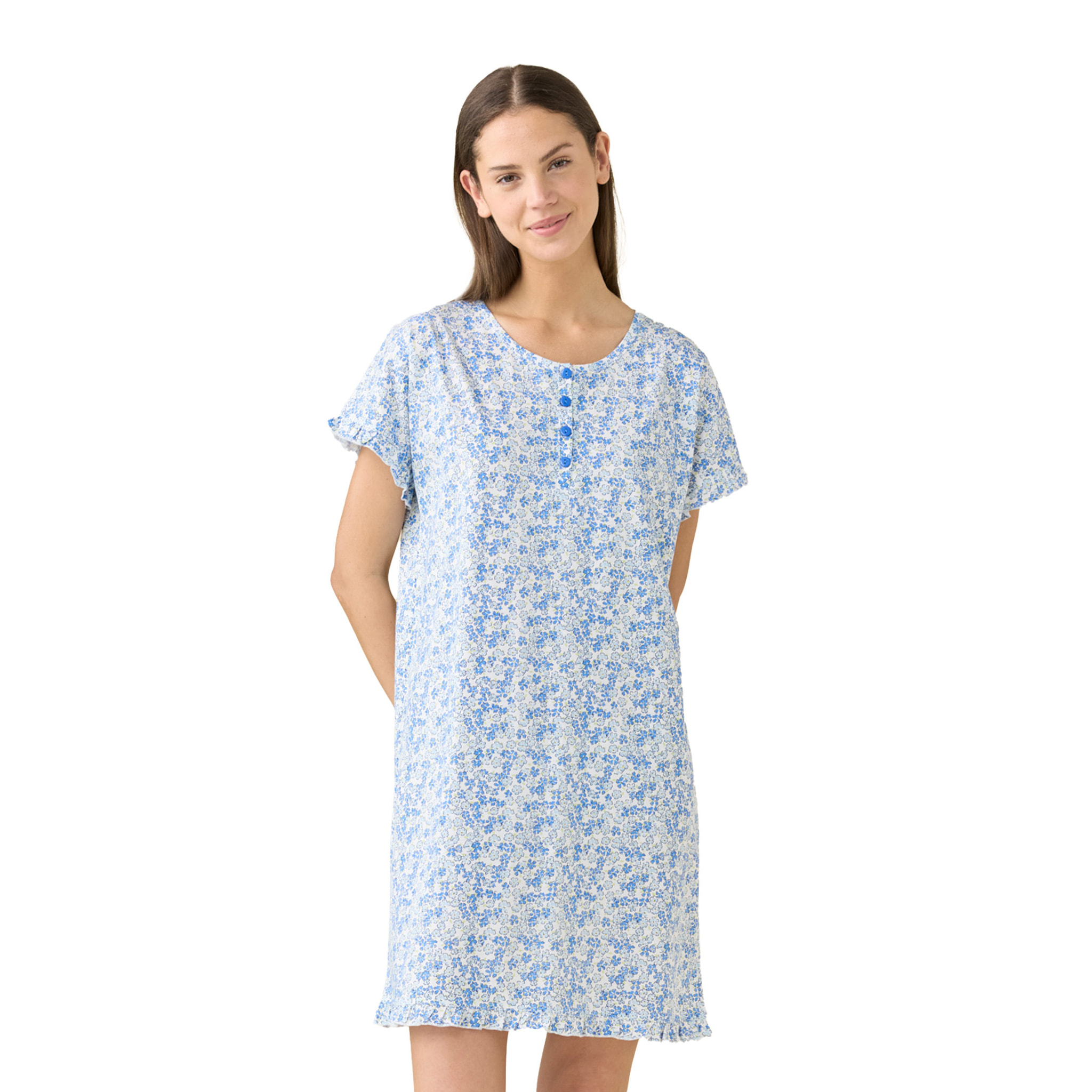 Camicia da notte donna estiva in cotone articolo bloom. Noidinotte