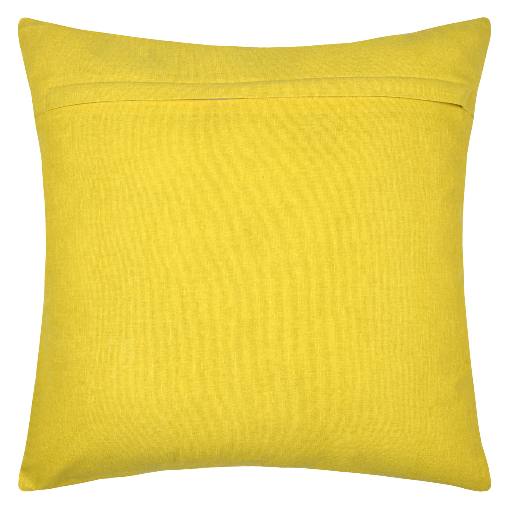 Coussin polycoton imprimé LOVE - Jaune