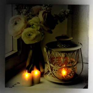 Quadro con led lanterna cm40x2,3x40