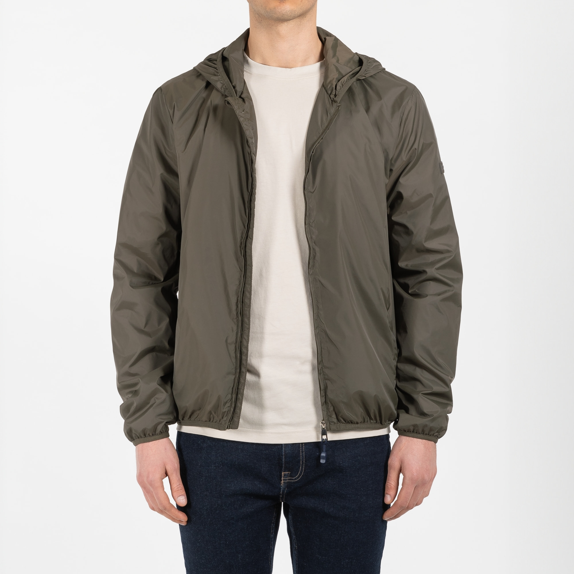 Giubbino con cappuccio in nylon water resistant